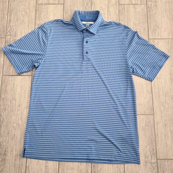 Greg Norman Collection Other - Greg Norman ML75 play dry men's blue striped short sleeve collared golf shirt M